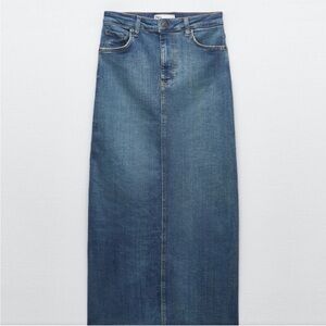 Women's Blue Denim Long Skirt